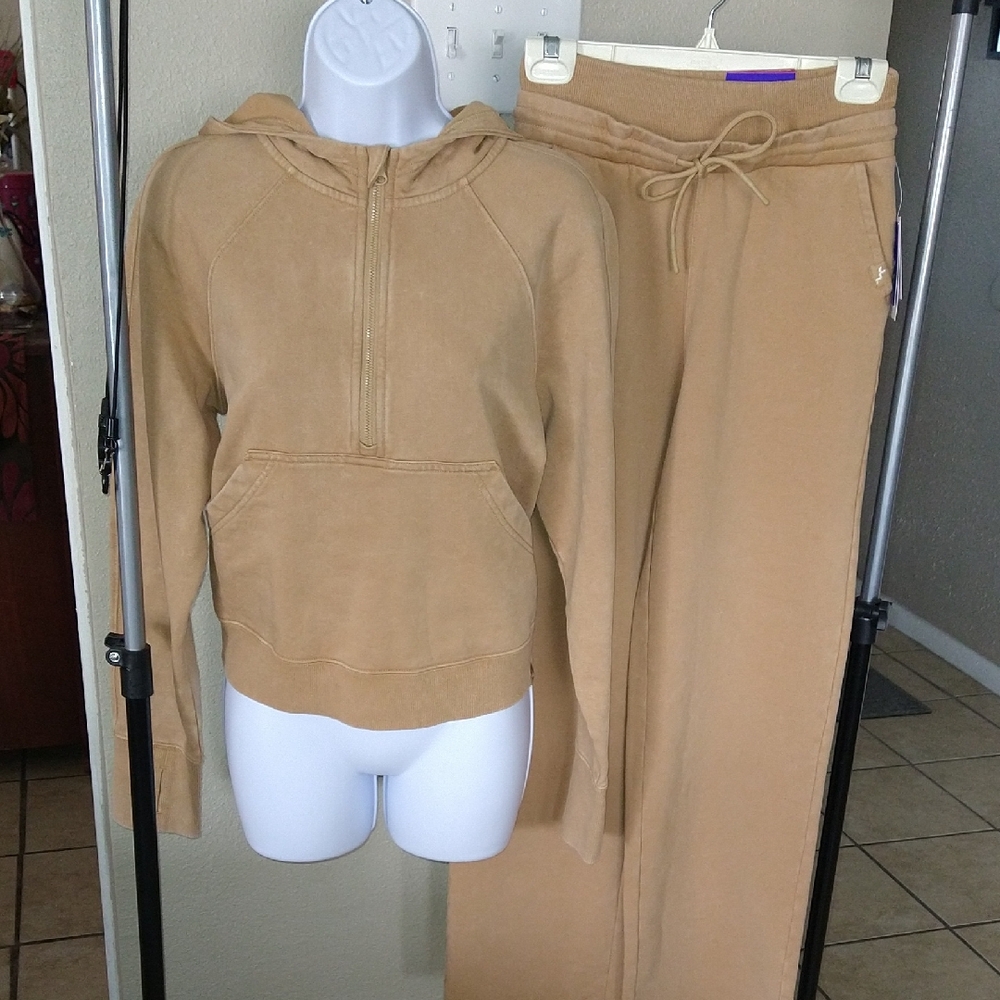JoyLab Tan Track Pants & Hoodie Set